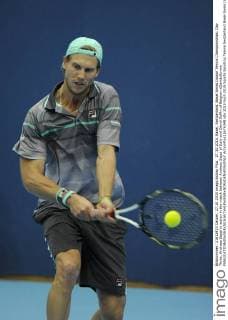 27.10.2015. Basel, Switzerland. Basel Swiss Indoor Tennis Championships. Day Three. Andreas Seppi in action in the match between Andreas Seppi of Italy and David Goffin of Belgium xDavidxEmmx  ActionPlus11676348