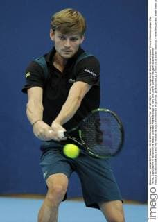 27.10.2015. Basel, Switzerland. Basel Swiss Indoor Tennis Championships. Day Three. David Goffin in action in the match between Andreas Seppi of Italy and David Goffin of Belgium xDavidxEmmx  ActionPlus11676352