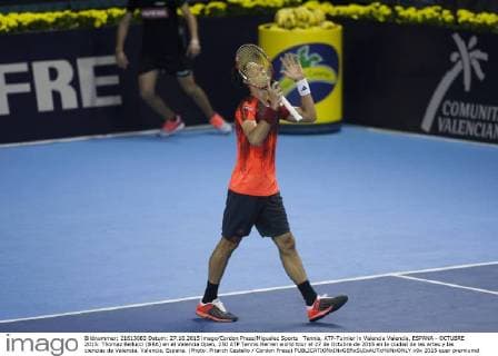 Tennis, ATP-Turnier in Valencia Valencia, ESPANA - OCTUBRE 2015: Thomaz Bellucci (BRA) en el Valencia Open, 250 ATP Tennis Herren world tour el 27 de Octubre de 2015 en la ciudad de las artes y las ciencias de Valencia, Valencia, Espana. (Photo: Pitarch Castello Cordon Press) 