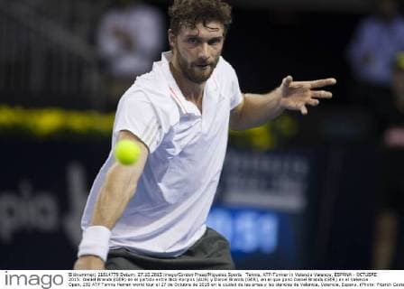 Tennis, ATP-Turnier in Valencia Valencia, ESPANA - OCTUBRE 2015: Daniel Brands (GER) en el partido entre Nick Kyrgios (AUS) y Daniel Brands (GER), en el que gano Daniel Brands (GER) en el Valencia Open, 250 ATP Tennis Herren world tour el 27 de Octubre de 2015 en la ciudad de las artes y las ciencias de Valencia, Valencia, Espana. (Photo: Pitarch Castello Cordon Press) 