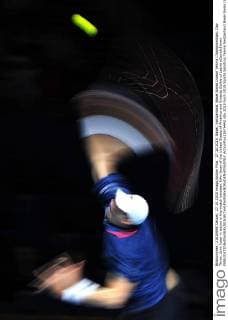 27.10.2015. Basel, Switzerland. Basel Swiss Indoor Tennis Championships. Day Three. John Isner in action in the match between John Inser of the United States of America and Ernests Gulbis of Latvia xDavidxEmmx  ActionPlus11676442