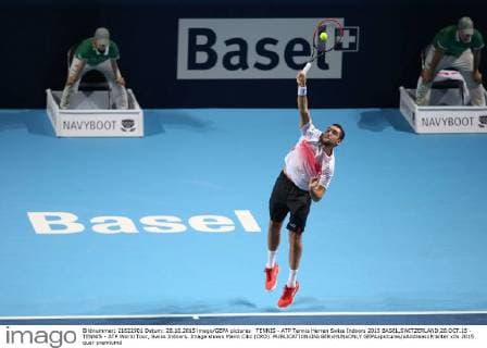 TENNIS - ATP Tennis Herren Swiss Indoors 2015 BASEL,SWITZERLAND,28.OCT.15 - TENNIS - ATP World Tour, Swiss Indoors. Image shows Marin Cilic (CRO). GEPAxpictures xAndreasxPranter