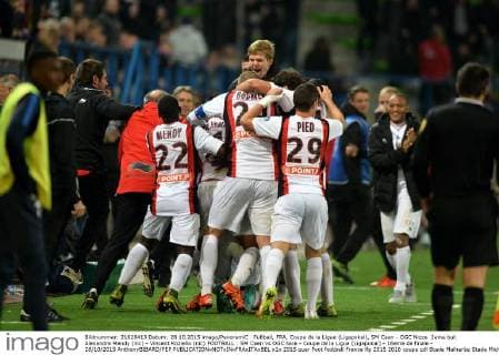 Fußball, FRA, Coupe de la Ligue (Ligapokal), SM Caen - OGC Nizza 2eme but Alexandre Mendy (nic) - Vincent Koziello (nic) FOOTBALL : SM Caen vs OGC Nice - Coupe de la Ligue (Ligapokal) - 16eme de finale - 28 10 2015 AnthonyBIBARD FEP 