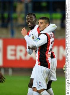 Fußball, FRA, Coupe de la Ligue (Ligapokal), SM Caen - OGC Nizza Alexandre Mendy (nic) - Mohamed Benrahma (nic) FOOTBALL : SM Caen vs OGC Nice - Coupe de la Ligue (Ligapokal) - 16eme de finale - 28 10 2015 AnthonyBIBARD FEP 