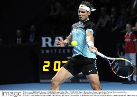 28.10.2015. Basel, Switzerland. Basel Swiss Indoor Tennis Championships. Day Four. Rafael Nadal in action in the match between Rafael Nadal of Spain and Grigor Dimitrov of Bulgaria xDavidxEmmx  ActionPlus11676786