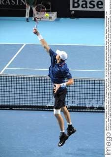 29.10.2015. Basel, Switzerland. Basel Swiss Indoor Tennis Championships. Day Five John Isner in action in the match between Jack Sock of the United States of America and John Isner of the United States of America xDavidxEmmx  ActionPlus11676923