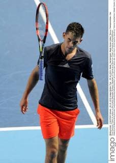 29.10.2015. Basel, Switzerland. Basel Swiss Indoor Tennis Championships. Day Five Dominic Thiem in action in the match between Richard Gasquet of France and Dominic Thiem of Austria xDavidxEmmx  ActionPlus11676932