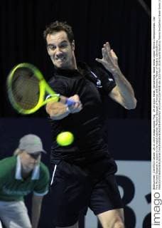 29.10.2015. Basel, Switzerland. Basel Swiss Indoor Tennis Championships. Day Five Richard Gasquet in action in the match between Richard Gasquet of France and Dominic Thiem of Austria xDavidxEmmx  ActionPlus11676938