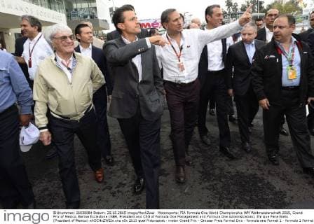 Motorsports: FIA Formula One World Championship WM Weltmeisterschaft 2015, Grand Prix of Mexico, Bernie Ecclestone (GBR, President and CEO of Formula One Management and Formula One Administration), Enrique Pena Nieto (President of Mexico) xHOCHxZWEIx