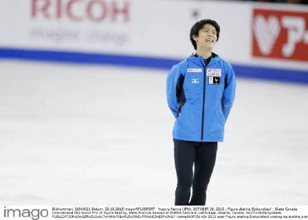 Yuzuru Hanyu (JPN), OCTOBER 29, 2015 : Figure skating Eiskunstlauf : Skate Canada International ISU Grand Prix of Figure Skating, Mens Practice Session at ENMAX Centre in Lethbridge, Alberta, Canada. NoxThirdxPartyxSales  (qdwa043078)