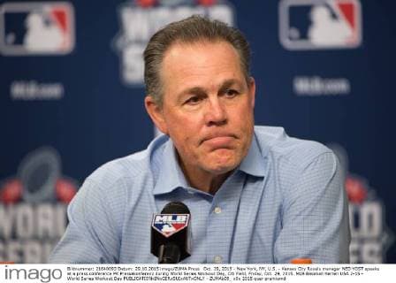 Oct. 29, 2015 - New York, NY, U.S. - Kansas City Royals manager NED YOST speaks at a press conference PK Pressekonferenz during World Series Workout Day, Citi Field, Friday, Oct. 29, 2015. MLB Baseball Herren USA 2-15 - World Series Workout Day - ZUMAb09_