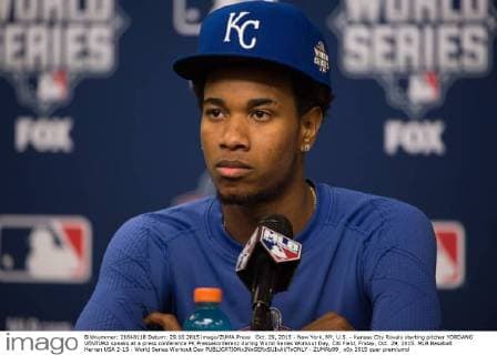 Oct. 29, 2015 - New York, NY, U.S. - Kansas City Royals starting pitcher YORDANO VENTURA speaks at a press conference PK Pressekonferenz during World Series Workout Day, Citi Field, Friday, Oct. 29, 2015. MLB Baseball Herren USA 2-15 - World Series Workout Day - ZUMAb09_
