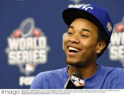 Royals Game 3 starter Ventura meets press Yordano Ventura, the Kansas City Royals World Series Game 3 starter, attends a press conference PK Pressekonferenz in New York on Oct. 29, 2015, the eve of the game. 