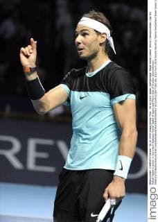 30.10.2015. Basel, Switzerland. Basel Swiss Indoor Tennis Championships. Day Six Rafael Nadal in action in the match between Rafael Nadal of Spain and Marin Cilic of Croatia xDavidxEmmx  ActionPlus11677262