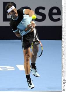 30.10.2015. Basel, Switzerland. Basel Swiss Indoor Tennis Championships. Day Six Rafael Nadal in action in the match between Rafael Nadal of Spain and Marin Cilic of Croatia xDavidxEmmx  ActionPlus11677264