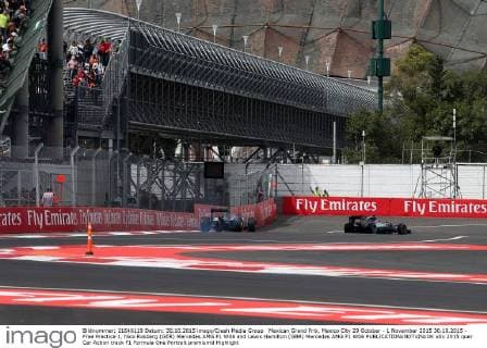 Mexican Grand Prix, Mexico City 29 October - 1 November 2015 30.10.2015 - Free Practice 1, Nico Rosberg (GER) Mercedes AMG F1 W06 and Lewis Hamilton (GBR) Mercedes AMG F1 W06 