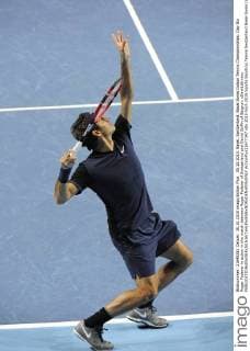 30.10.2015. Basel, Switzerland. Basel Swiss Indoor Tennis Championships. Day Six Roger Federer in action in the match between Roger Federer of Switzerland and David Goffin of Belgium xDavidxEmmx  ActionPlus11677347