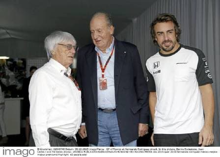 GP of Mexico at Hermando Rodriguez circuit. In this picture, Bernie Ecclestone, Juan Carlos I and Fernando Alonso. xRUBIOx  RV RACING PRESS