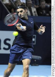 31.10.2015. Basel, Switzerland. Basel Swiss Indoor Tennis Championships. Day Seven Roger Federer in action in the match between Roger Federer of Switzerland and Jack Sock of the United States of America xDavidxEmmx  ActionPlus11677877