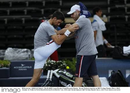 Novak Djokovic training at BNP Paribas Masters Bercy 2015 October 31 