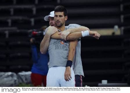 Novak Djokovic training at BNP Paribas Masters Bercy 2015 October 31 
