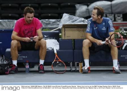 Wawrinka training at the BNP Paribas Masters Bercy 2015, Paris 
