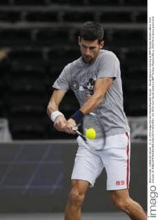 Novak Djokovic training at BNP Paribas Masters Bercy 2015 October 31 