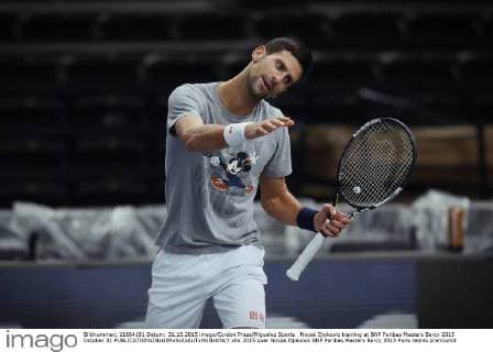 Novak Djokovic training at BNP Paribas Masters Bercy 2015 October 31 