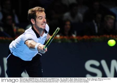 Oct. 31, 2015 - Basel, Basel, Switzerland - Richard Gasquet (FRA) during a match against Rafael Nadal in the semi finals of the Swiss Indoors at St. Jakobshalle in Basel, Switzerland on October 31, 2015. Semi finals of the Swiss Indoors 2015  - ZUMAn230
