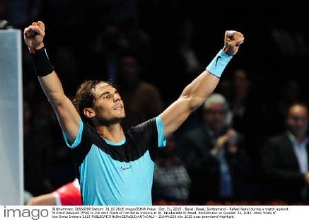 Oct. 31, 2015 - Basel, Basel, Switzerland - Rafael Nadal during a match against Richard Gasquet (FRA) in the semi finals of the Swiss Indoors at St. Jakobshalle in Basel, Switzerland on October 31, 2015. Semi finals of the Swiss Indoors 2015  - ZUMAn230