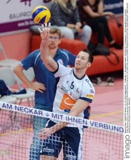 Volleyball 1. Bundesliga Saison 2015 2016 TV Rottenburg - SVG Lueneburg 31.10.2015 Falko Steinke (SVG Lueneburg) 