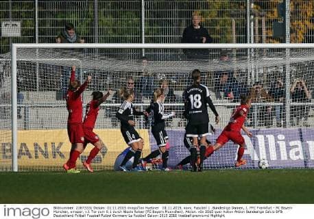 01.11.2015, xovx, Fussball 1 .Bundesliga Damen, 1. FFC Frankfurt - FC Bayern München, emspor, v.l. Tor zum 0:1 durch Nicole Rolser (FC Bayern Muenchen), Aktion.