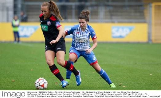 v.li.: Lia Wälti (Lia Waelti, Potsdam, 13), Lina Bürger (Lina Buerger, Hoffenheim, 14), Fussball, Allianz Frauen-Bundesliga, TSG 1899 Hoffenheim - 1. FFC Turbine Potsdam, xozx