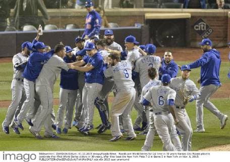 Royals win World Series for 1st time in 30 years Kansas City Royals players celebrate their first World Series victory in 30 years, after they beat the New York Mets 7-2 in Game 5 in New York on Nov. 1, 2015. 