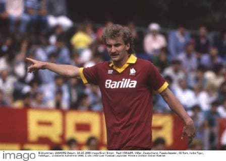 Rudi VOELLER, Völler, Deutschland, Fussballspieler, AS Rom, halbe Figur, Halbfigur,, undatierte Aufnahme 1988, Â