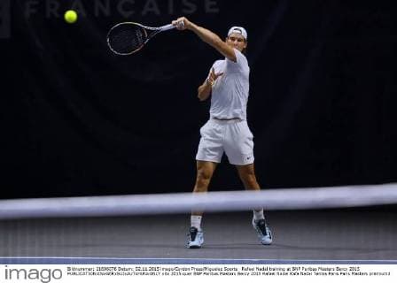 Rafael Nadal training at BNP Paribas Masters Bercy 2015 