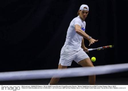 Rafael Nadal training at BNP Paribas Masters Bercy 2015 