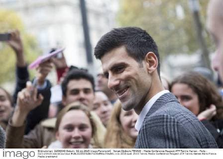 Novak Djokovic TENNIS : Media Conference Peugeot ATP Tennis Herren - Paris - 02 11 2015 AlexisCourcoux 