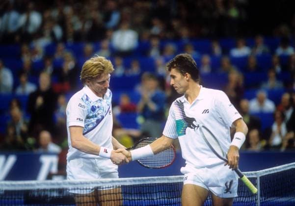 Boris Becker (Deutschland) und Ivan Lendl (CSSR)