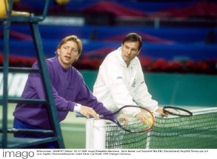 Boris Becker und Teamchef Niki Pilic (Deutschland)