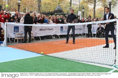 David Goffin et David Ferrer TENNIS : Media Conference Peugeot ATP Tennis Herren - Paris - 02 11 2015 PhotoNews Panoramic 