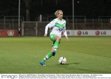 Fußball, Allianz Frauen Bundesliga, Bayer 04 Leverkusen - VfL Wolfsburg; Lena Goeßling (Goessling, Wolfsburg, 28) Freisteller, Einzelbild, Aktion, action. xtgx