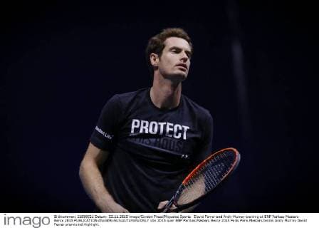 David Ferrer and Andy Murray training at BNP Paribas Masters Bercy 2015 