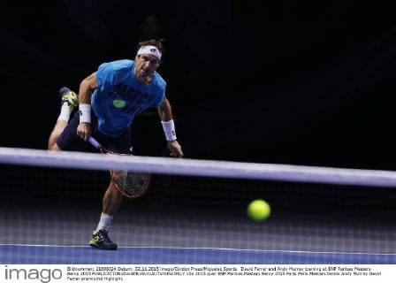 David Ferrer and Andy Murray training at BNP Paribas Masters Bercy 2015 