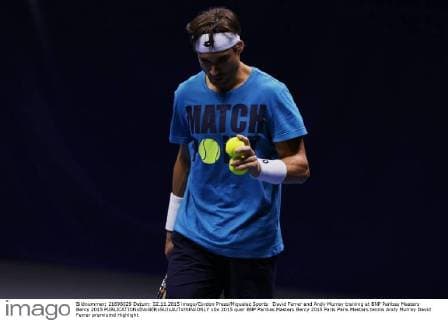 David Ferrer and Andy Murray training at BNP Paribas Masters Bercy 2015 