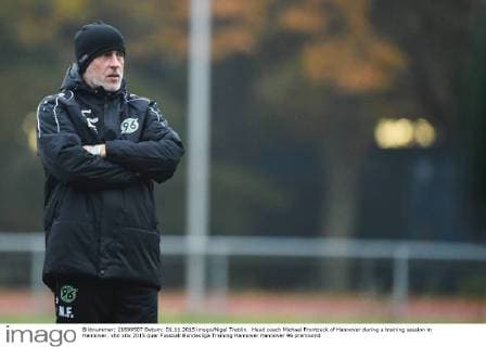 Head coach Michael Frontzeck of Hannover during a training session in Hannover.