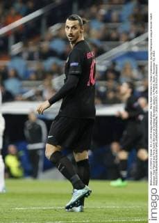 Paris Saint-Germain s Zlatan Ibrahimovic during Champions League soccer match between Real Madrid and Paris Saint Germain at Santiago Bernabeu stadium in Madrid, Spain. November 03, 2015.  (20151103071)