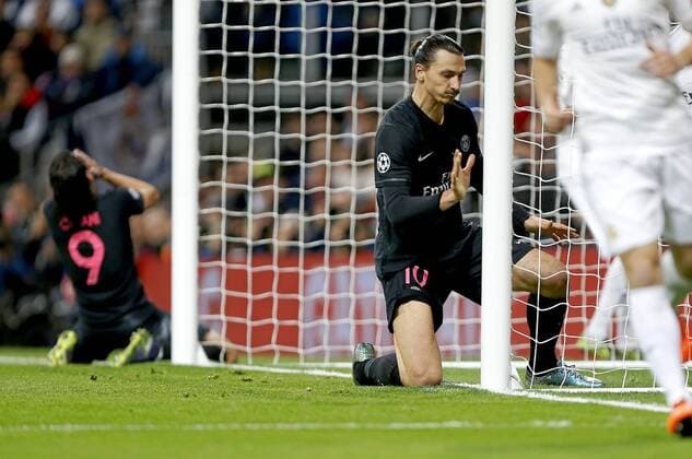 Champions League match played between Real Madrid and PSG Paris Saint Germain. In this picture, Slatan Ibrahimovic dejected. xJOSExA.xGARCIAx 