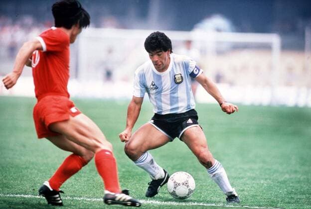 Diego Maradona (Arg).Argentina v South Korea. 02 06 1986. World Cup Finals 1986. MEXICO. Aztec Stadium. 