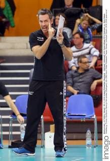 Stuttgart Volleyball DVV-Pokal Allianz MTV Stuttgart vs. Rote Raben Vilsbiburg, Trainer Guillermo Naranjo Hernandez (Stuttgart)
